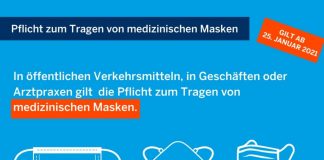 Medizinische Masken sind Pflicht im ÖPNV