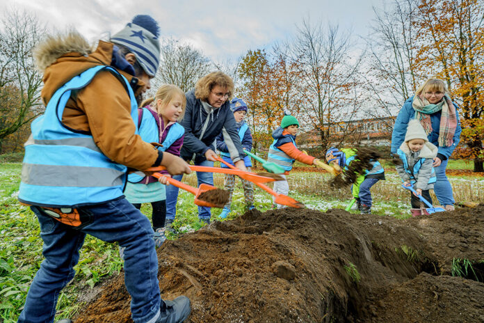 Ersatzbaumpflanzung Pantringshof. Foto: Frank Dieper / Stadt Herne